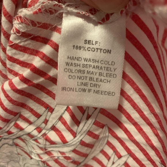 Red and white striped cotton dress - Picture 8 of 9